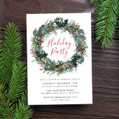 Elegante Red Holly Berries krans feestdag Kaart