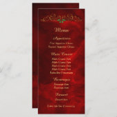 Elegante Red Holly Christmas Wedding Menu (Voorkant / Achterkant)