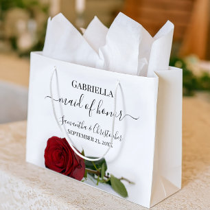 Elegante Red Rose Posh & Glam Maid of Honor Weddin Groot Cadeauzakje