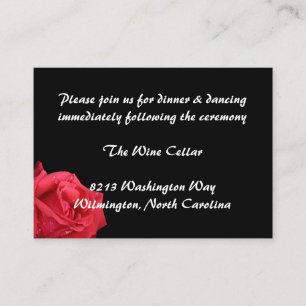 Elegante Red Rose Receptie Insert Kaarten