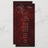 Elegante Red Silver Wedding Menu Rack Kaart (Voorkant / Achterkant)