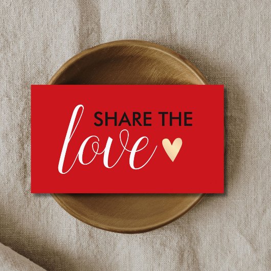 Elegante Red White Black Golden Heart Beauty Salon Aanbevelingskaartje