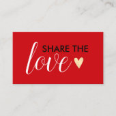 Elegante Red White Black Golden Heart Beauty Salon Aanbevelingskaartje (Voorkant)