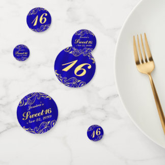 Elegante Regal Golden Typografie Sweet 16 Confetti