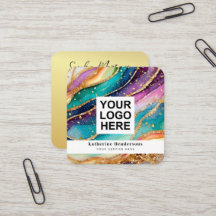 Elegante Regenboog Agate gouden Glitter & QR Code