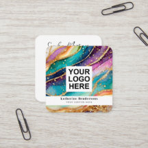 Elegante Regenboog Agate gouden Glitter & QR Code