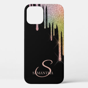 Elegante regenboog glinster druppels iPhone 12 hoesje
