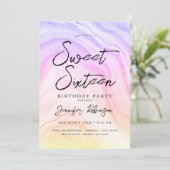 Elegante regenboog glitter chique marmeren glam zo kaart (Staand voorkant)