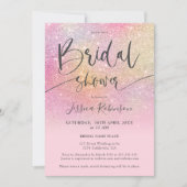 Elegante regenboog glitter script vrijgezellenfees kaart (Voorkant)