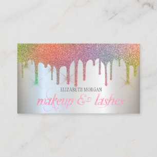 Elegante Regenboog Glitterdruppels Professionele M Visitekaartje