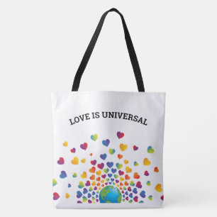 Elegante Regenboog van Hartjes Ontwerp Draagtas