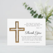 Elegante religieuze kruisbegrafenis bedankkaart (Staand voorkant)