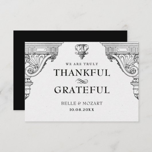Elegante Renaissance architectuur Bedankkaart (Voorkant / Achterkant)