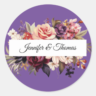 Elegante Renaissance Bloemen Bruiloft Sticker