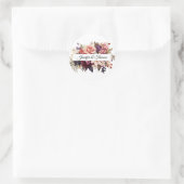 Elegante Renaissance Bloemen Bruiloft Sticker (Tas)