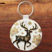 Elegante rendier kerst Sleutelhanger (Achterkant)