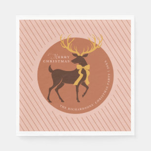 Elegante rendieren persoonlijk kerstfeest servet