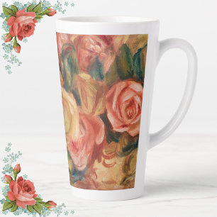 Elegante Renoir Rozen Bloemenroze geel Latte Mok