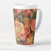 Elegante Renoir Rozen Bloemenroze geel Latte Mok (Rechterhoek)