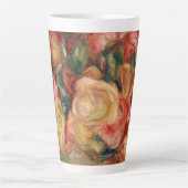 Elegante Renoir Rozen Bloemenroze geel Latte Mok (Voorkant)