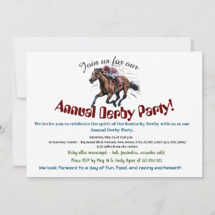 Elegante Renpaarden Derby Feest Uitnodiging