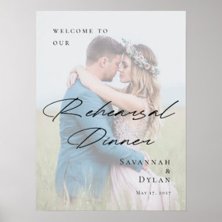Elegante repetitie diner foto welkom poster