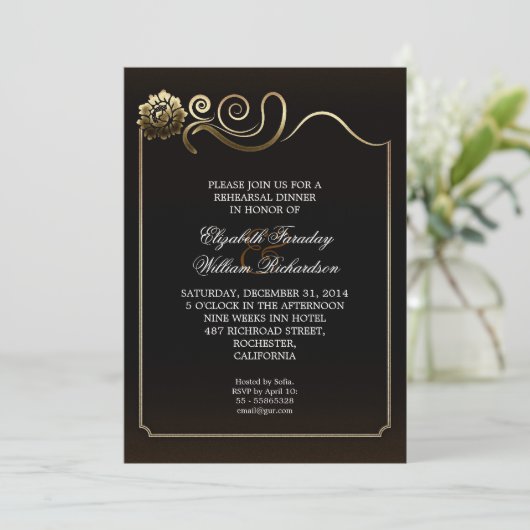 Elegante repetitie diner uitnodiging (Staand voorkant)