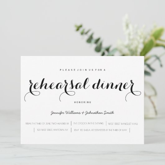 Élégante répétition de script invitation dîner (Debout devant)