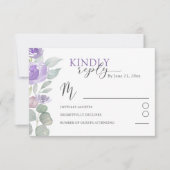 Élégante réponse de mariage à l'aquarelle florale (Devant)
