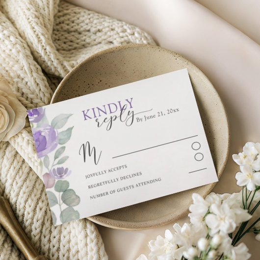Élégante réponse de mariage à l'aquarelle florale