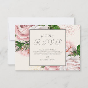 Élégante réponse de mariage florale rose crème vin