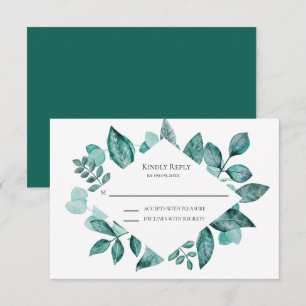 Élégante réponse Turquoise verdure, Mariage aquare