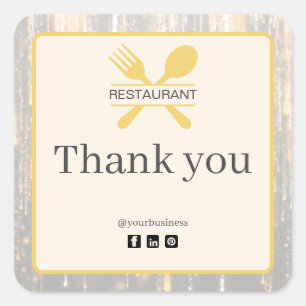 Elegante Restaurant Bedankt Sticker