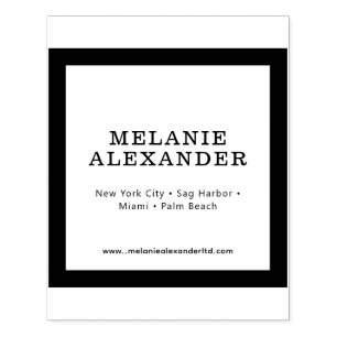 Elegante Retail Verpakking Naam Locatie Website #3 Rubberstempel