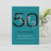 Elégante, rétro 50e anniversaire Invitations (Debout devant)