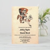 Elegante Retro 50s paar Classic bruiloft Kaart (Staand voorkant)