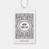 Elegante retro art deco kerst cadeaulabel (Voorkant)