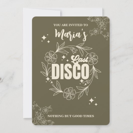Elegante retro bachelorette party aangepaste uitno kaart (Voorkant)