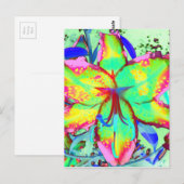 Elegante retro boho abstract groen roze bloemen briefkaart (Voorkant / Achterkant)