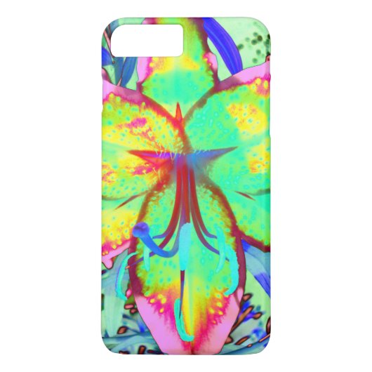 Elegante retro boho abstracte groene roze bloem Case-Mate iPhone case (Achterkant)