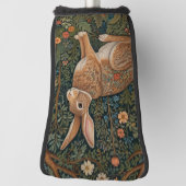Elegante retro boho konijn bos bloemen golfheadcover (Draai 90)