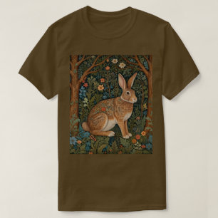 Elegante retro boho konijn bos bloemen t-shirt