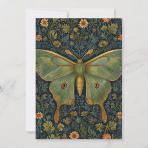 Elegante retro boho Luna mot botanisch Kaart