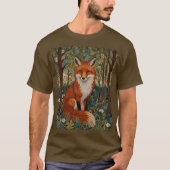 Elegante retro boho rode vos bos dier t-shirt (Voorkant)
