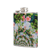 Elegante retro boho waterverf roze bloemen heupfles (Links)