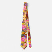 Elegante retro boho waterverf zonnebloemvelden stropdas (Voorkant)