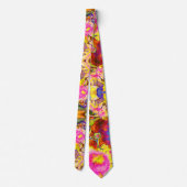 Elegante retro boho waterverf zonnebloemvelden stropdas (Achterkant)