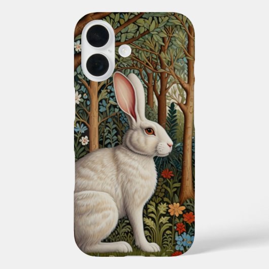 Elegante retro boho witte konijn bos bloemen Case-Mate iPhone case (Achterkant)