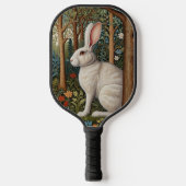 Elegante retro boho witte konijn bos bloemen pickleball paddle (Voorkant)