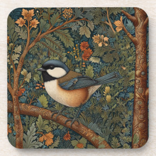 Elegante retro bosvogel  bier onderzetter
